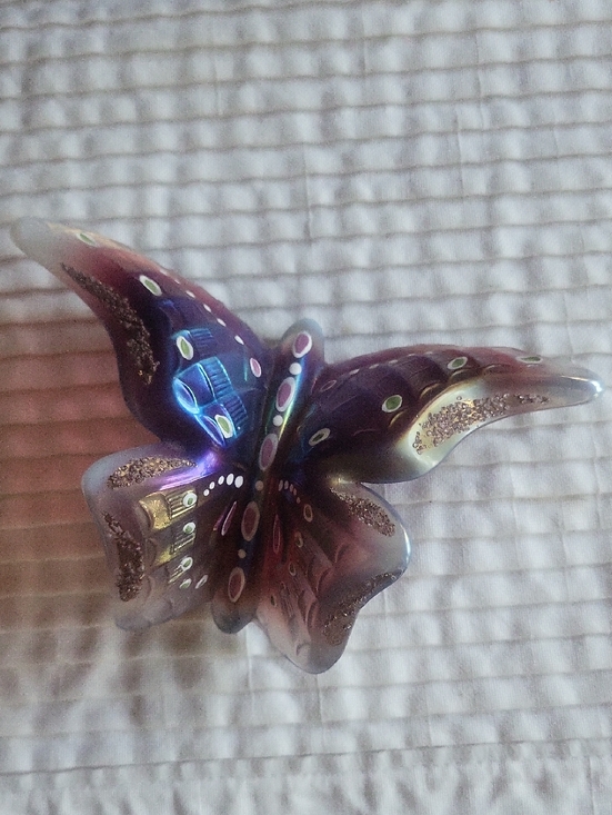 Fenton Other - FENTON Vintage Signed Iridescent Butterfly figurine